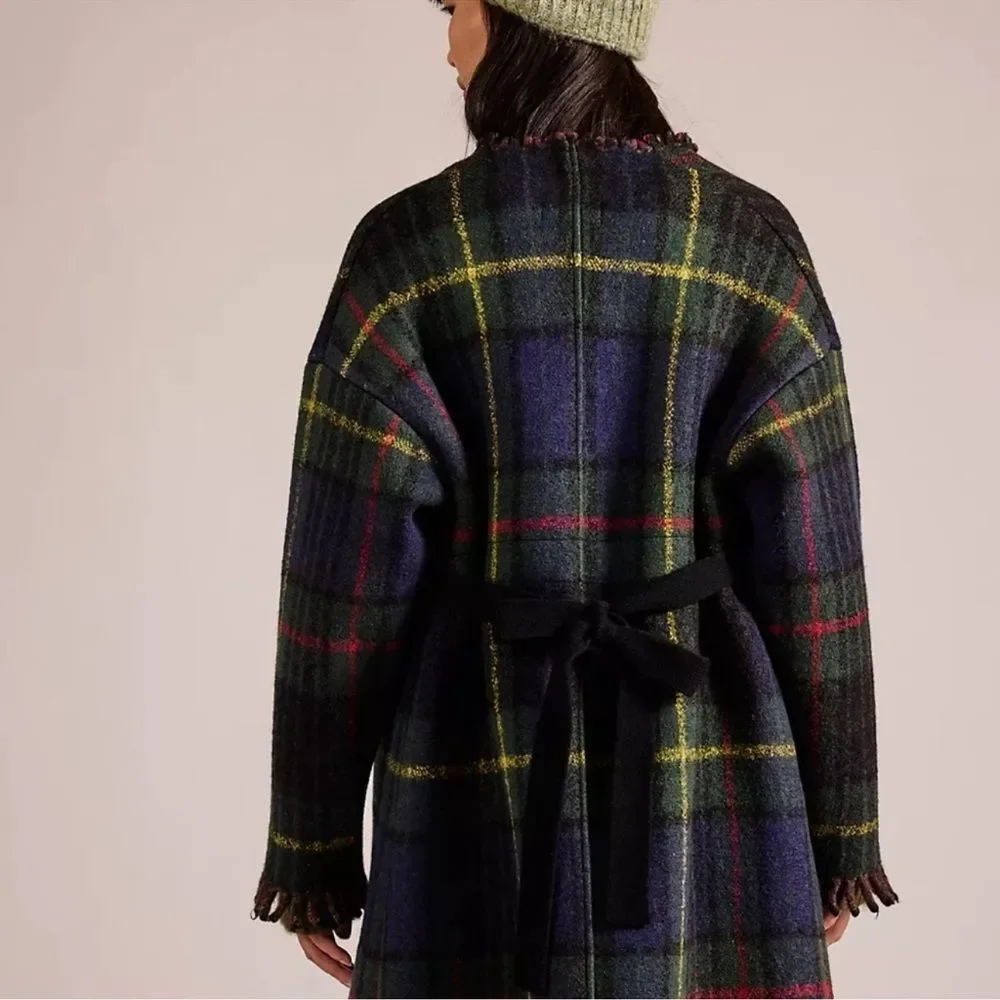 NWT Free People We The Free Merri Tartan Duster- 96% Wool